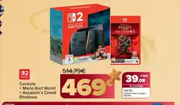 Carrefour NINTENDO SWITCH Consola + Mario Kart World + Assassin's Creed Shadows oferta