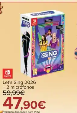 Carrefour NINTENDO SWITCH Let's Sing 2026 + 2 micrófonos oferta