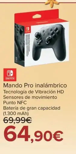 Carrefour NINTENDO SWITCH Mando Pro inalámbrico oferta