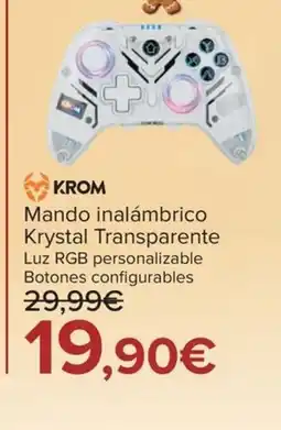 Carrefour KROM Mando inalámbrico Krystal Transparente oferta