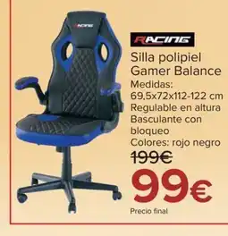 Carrefour RACING Silla polipiel Gamer Balance oferta