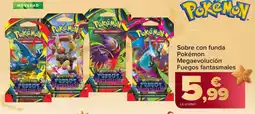 Carrefour Sobre con funda Pokémon Megaevolución Fuegos fantasmales oferta