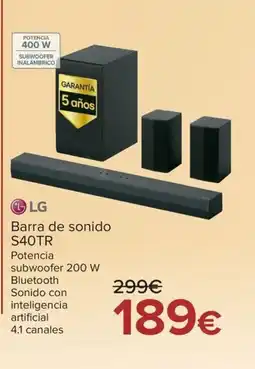 Carrefour LG Barra de sonido S40TR oferta
