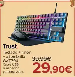 Carrefour TRUST Trust. Teclado + ratón + alfombrilla GXT794 oferta