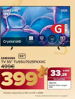 Carrefour SAMSUNG TV 55" TU55U7025FKXXC oferta