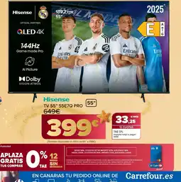 Carrefour HISENSE TV 55" 55E7Q PRO oferta