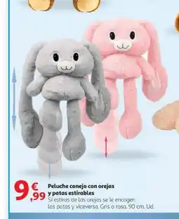 Alcampo Peluche conejo con orejas y patas estirables oferta