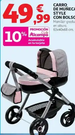 Alcampo Carro de muñeca style con bolso oferta