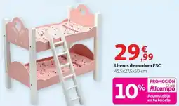 Alcampo Literas de madera FSC 45,5x27,5x50 cm. oferta