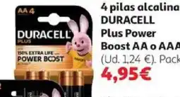 Alcampo DURACELL 4 pilas alcalinas Plus Power oferta