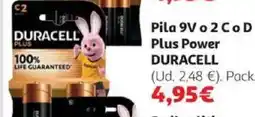 Alcampo DURACELL Pila 9V o 2 CoD Plus Power oferta