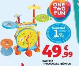 Alcampo ONE TWO FUN Batería + piano electrónico oferta