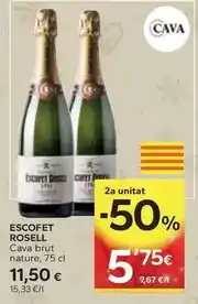 Caprabo Escofet rosell - cava brut nature oferta
