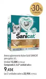 Saniclin - arena aglomerante active gold para gatos