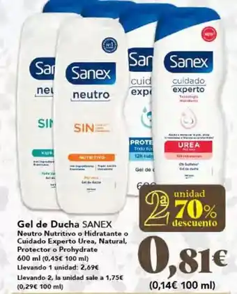 Gadis Sanex - gel de ducha oferta