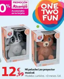 Alcampo ONE TWO FUN Mi peluche Leo proyector musical oferta