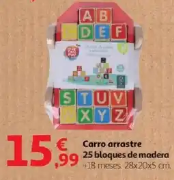 Alcampo Carro arrastre 25 bloques de madera oferta