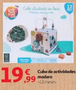 Alcampo Cubo de actividades madera oferta