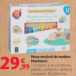Alcampo Mesa musical de madera Montesori oferta