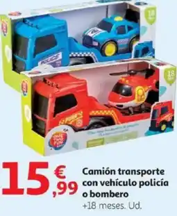 Alcampo Camión transporte con vehículo policía o bombero oferta