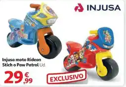 Alcampo INJUSA moto Rideon Stich o Paw Patrol oferta