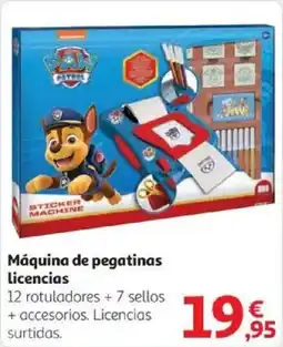Alcampo PAW PATROL Máquina de pegatinas licencias oferta