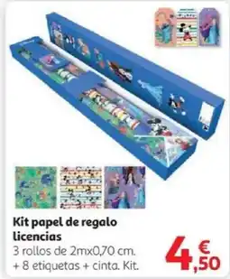 Alcampo Kit papel de regalo Licencias oferta