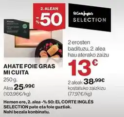 Hipercor Alea - ahateo foie gras mi cuita oferta