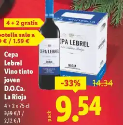 Lidl Cepa Lebrel Vino tinto joven D.O.Ca. La Rioja oferta