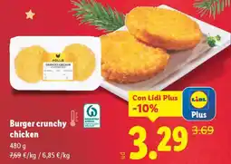 Lidl Burger crunchy chicken oferta