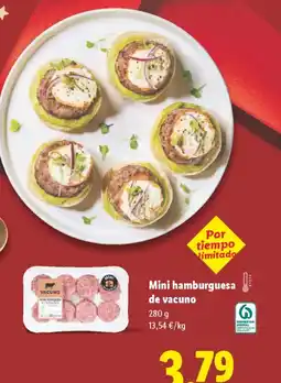 Lidl Mini hamburguesa de vacuno oferta