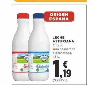 Supercor Leche Asturiana Entera, Semidesnatada O Desnatada oferta