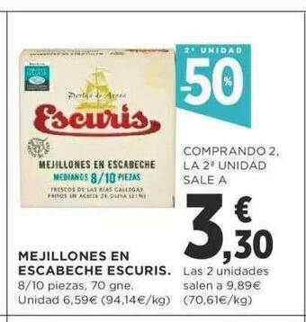 Supercor Mejillones En Escabeche Escuris oferta