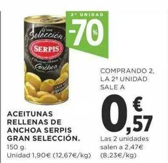 Supercor Aceitunas Rellenas De Anchoa Serpis Gran Selección oferta