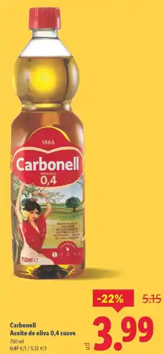 Lidl CARBONELL Aceite de oliva 0,4 suave oferta
