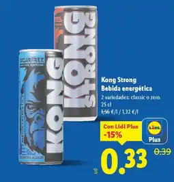 Lidl KONG STRONG Bebida energética oferta