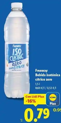 Lidl FREEWAY Bebida isotónica cítrico zero oferta