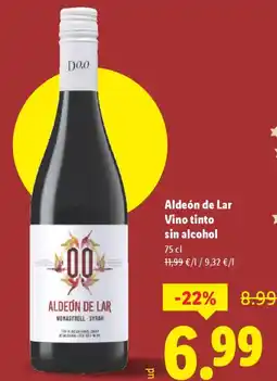 Lidl Aldeón de Lar Vino tinto sin alcohol oferta