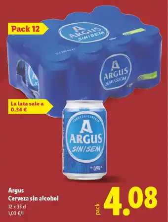 Lidl ARGUS Cerveza sin alcohol oferta