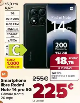 Carrefour XIAOMI Smartphone libre Redmi Note 14 pro 5G oferta