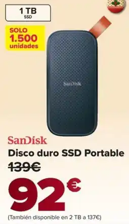 Carrefour SANDISK Disco duro SSD Portable oferta