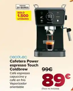 Carrefour CECOTEC Cafetera Power espresso Touch Coldbrew oferta
