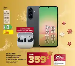 Carrefour SAMSUNG Smartphone libre Galaxy A56 5G + Auriculares Buds3 FE oferta