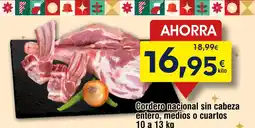 FROIZ Cordero nacional sin cabeza entero, medios o cuartos 10 a oferta