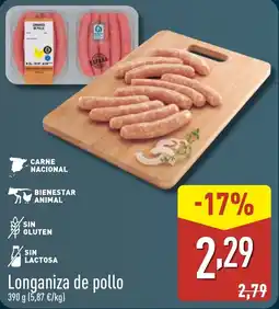 ALDI Longaniza de pollo oferta