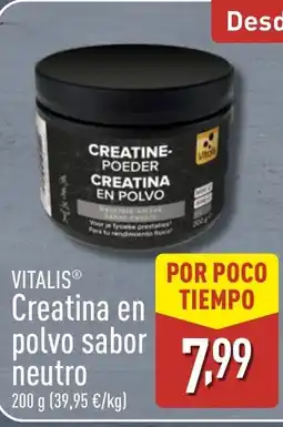 ALDI VITALIS Creatina en polvo sabor neutro oferta