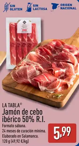 ALDI LA TABLA Jamón de cebo ibérico 50% R.I. oferta