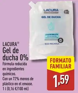 ALDI LACURA Gel de ducha 0% oferta