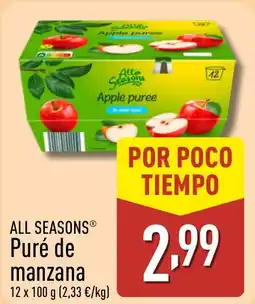 ALDI ALL SEASONS Puré de manzana oferta