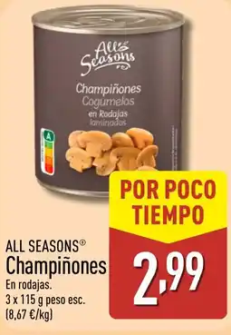 ALDI ALL SEASONS Champiñones oferta